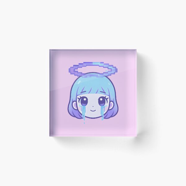 Item preview, “Cyber Halo” — Kawaii Glitch Face Illustration designed and sold by Kindly Dead.