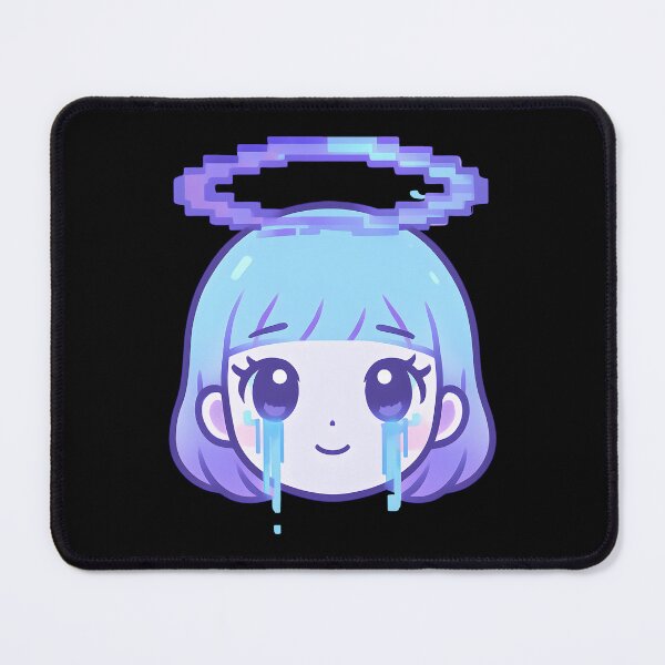 Item preview, “Cyber Halo” — Kawaii Glitch Face Illustration designed and sold by Kindly Dead.