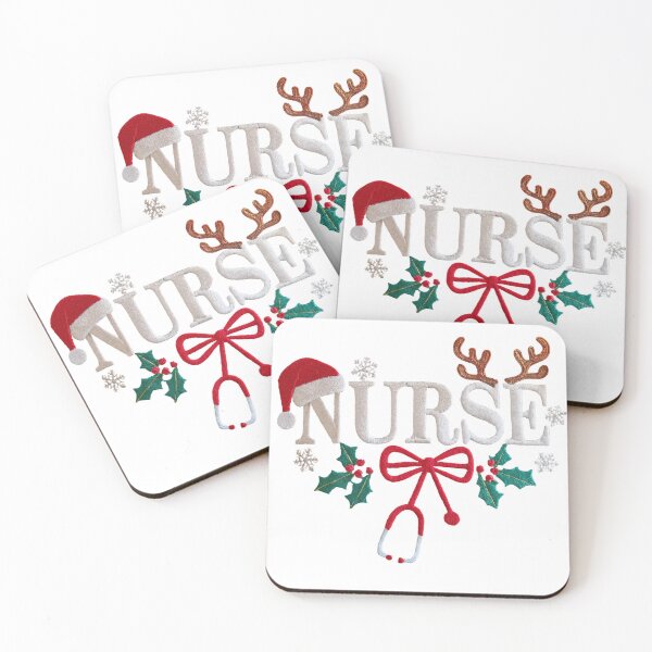 Item preview, NURSE Christmas Sweatshirt – Embroidered Holiday Crewneck with Santa Hat, Reindeer Antlers & Red Bow designed and sold by ZyxDes.