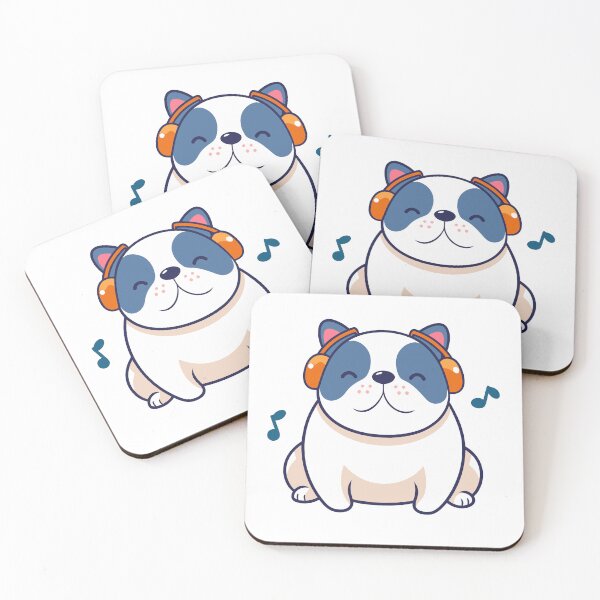 Item preview, Kawaii Cute Bulldog Listening To Music designed and sold by Susacha.