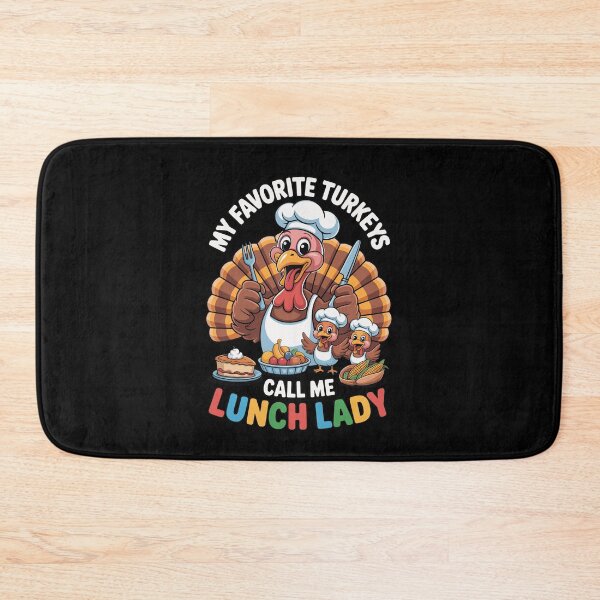 Item preview, Funny Lunch Lady Thanksgiving Turkey Cartoon designed and sold by Betsytiptoe.