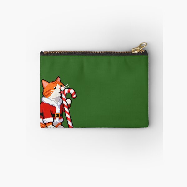 Item preview, Pixel Art Santa Cat with Candy Cane – Cute Christmas Kitty designed and sold by UniqueArtsOnly.