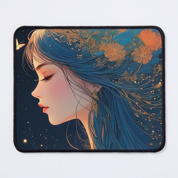 Item preview, Moonlit Bloom – Enchanting Goddess with Butterflies | Dreamy Floral Fantasy Art designed and sold by Herenkou.