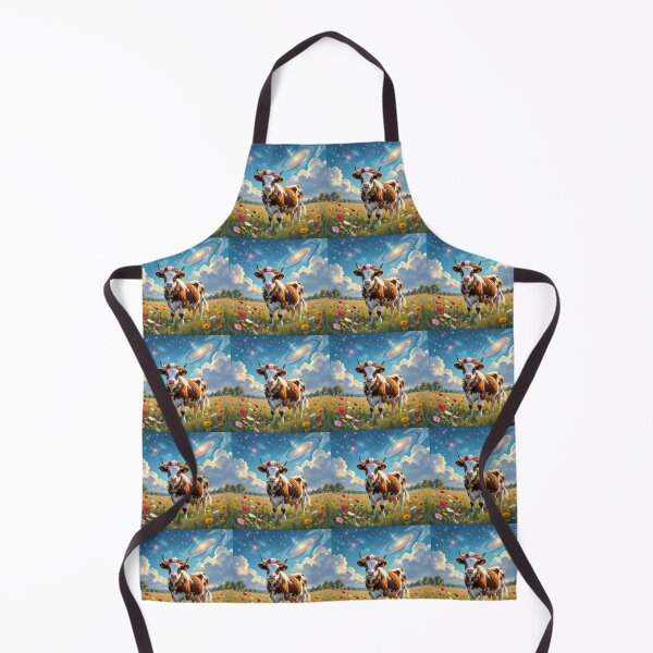 Item preview, Boho Cosmic Cow Calf in Wildflower Field | Dreamy Fantasy Animal Art with Floral Crown designed and sold by WhimsyByPaul.redbubble.com.