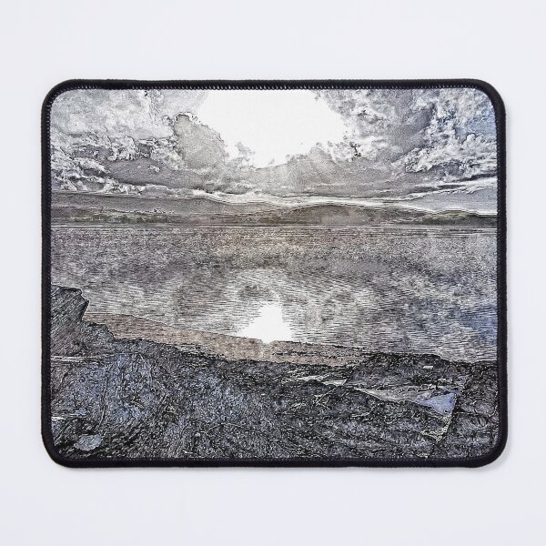 Item preview, Portmeirion rocky shore, sun and cloud, pen drawing & paint effect designed and sold by paulboizot.