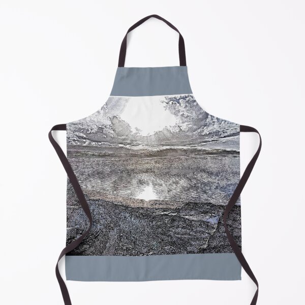 Item preview, Portmeirion rocky shore, sun and cloud, pen drawing & paint effect designed and sold by paulboizot.