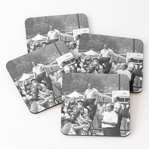 Item preview, Concert Security Staff Working In The Front Of The Crowd - BW Photograph designed and sold by ConcertImages.