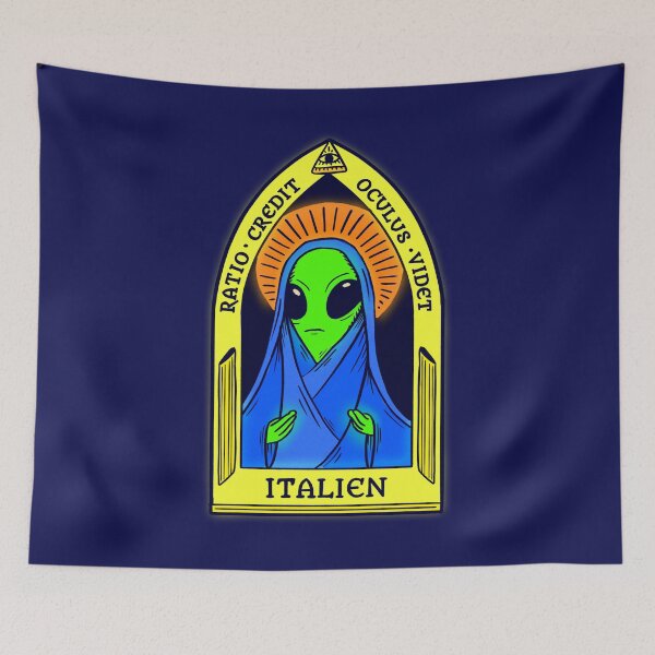 Item preview, Catholic italian alien saint icon  designed and sold by agrapedesign.