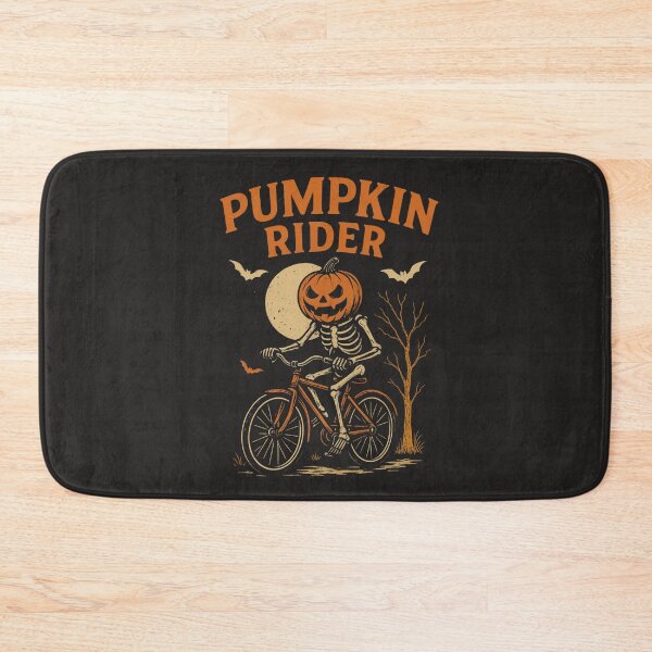 Item preview, Pumpkin Rider Retro Halloween Skeleton Bike designed and sold by MOUJOCREATION.