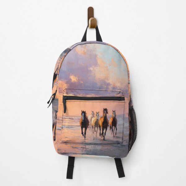 Item preview, A group of wild mustangs running freely across a sandy beach Horses in Motion designed and sold by CDC40.