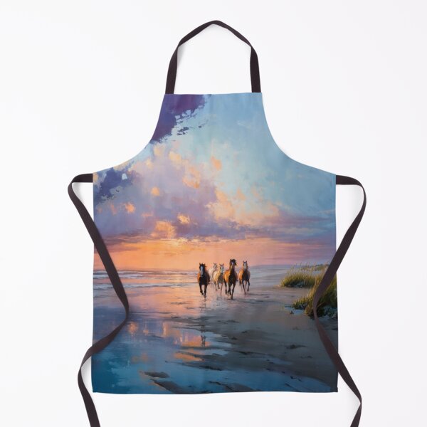 Item preview, A group of wild mustangs running freely across a sandy beach Horses in Motion designed and sold by CDC40.