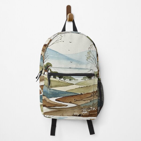 Item preview, landscape of hills with small houses designed and sold by Design4uStudio.