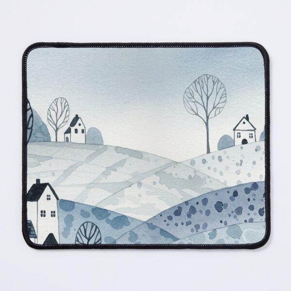 Item preview, landscape of hills with small houses designed and sold by Design4uStudio.