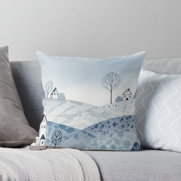 Item preview, landscape of hills with small houses designed and sold by Design4uStudio.