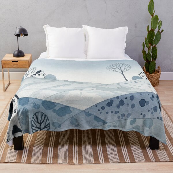 Item preview, landscape of hills with small houses designed and sold by Design4uStudio.
