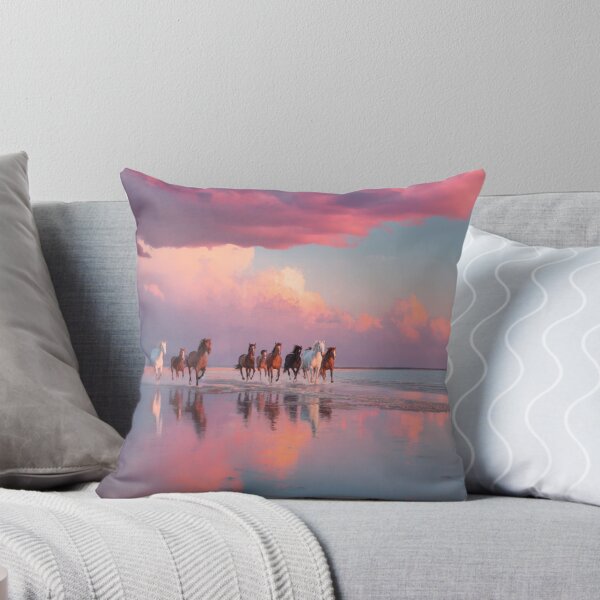 Item preview, A group of wild mustangs running freely across a sandy beach Horses in Motion designed and sold by CDC40.