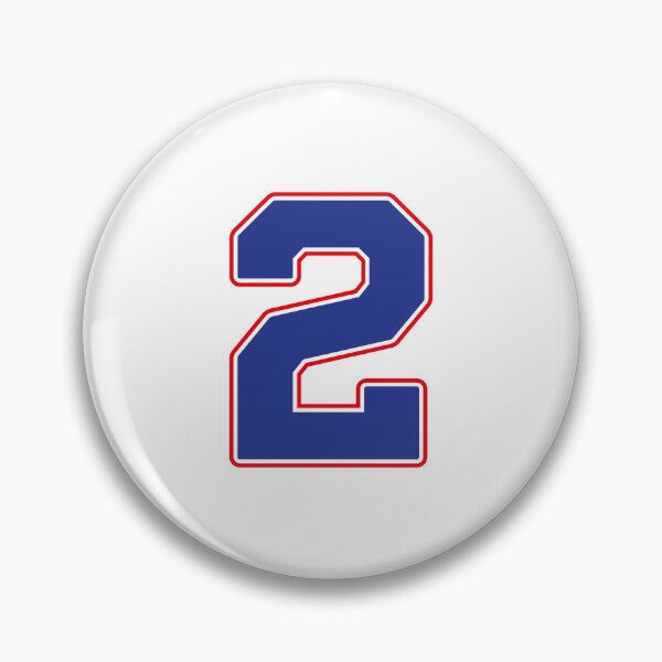 Item preview, Jersey Number 2 / Player Shirt Number Two (Blue with Red Outline) designed and sold by STUDIO-72.