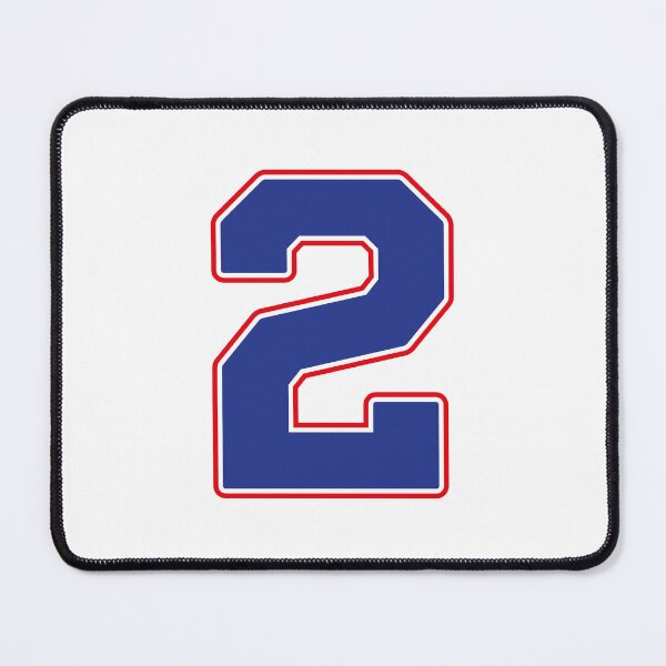 Item preview, Jersey Number 2 / Player Shirt Number Two (Blue with Red Outline) designed and sold by STUDIO-72.