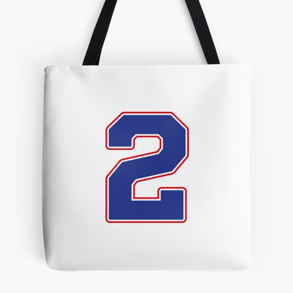 Item preview, Jersey Number 2 / Player Shirt Number Two (Blue with Red Outline) designed and sold by STUDIO-72.