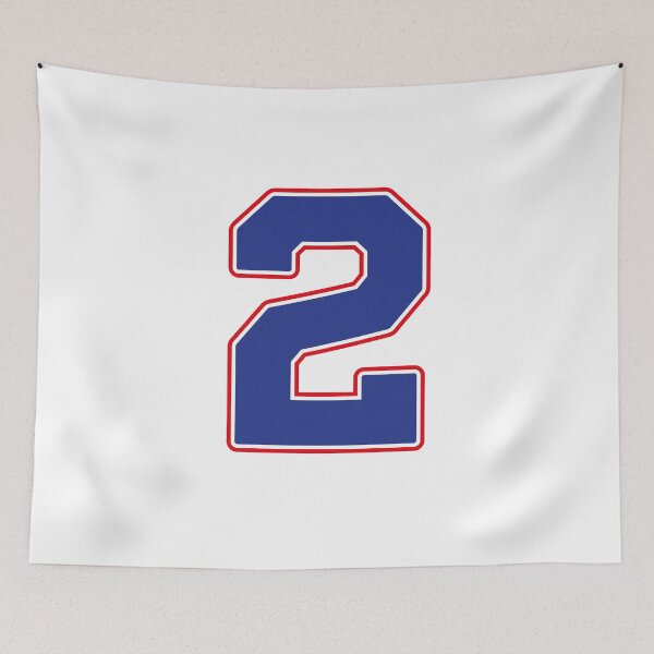 Item preview, Jersey Number 2 / Player Shirt Number Two (Blue with Red Outline) designed and sold by STUDIO-72.
