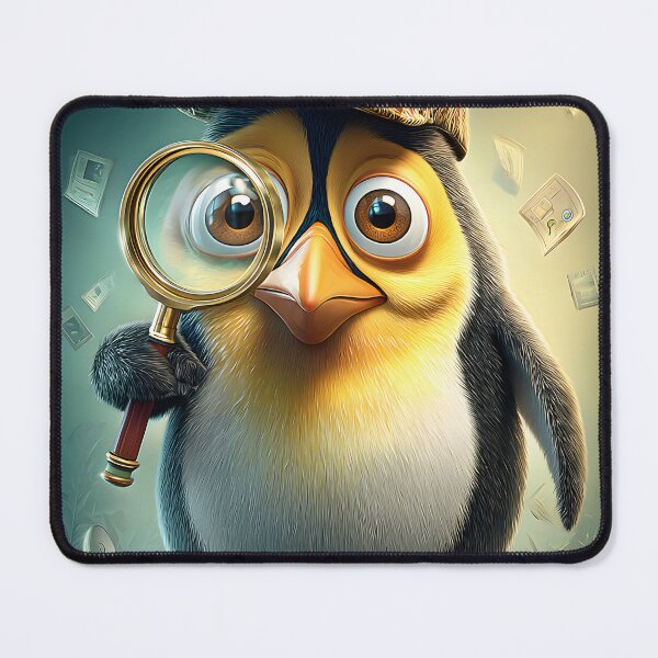 Item preview, Adorable detective penguin with a magnifying glass designed and sold by Artessie.