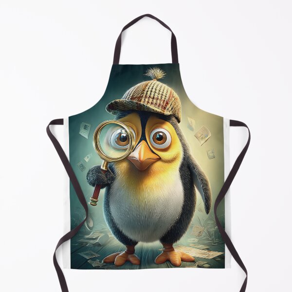 Item preview, Adorable detective penguin with a magnifying glass designed and sold by Artessie.