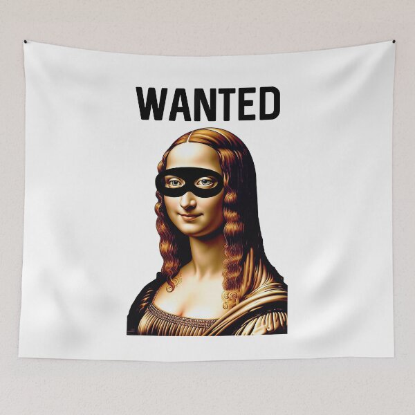 Item preview, "Wanted Mona Lisa" Art Heist Parody Design designed and sold by LanaGustavsson.