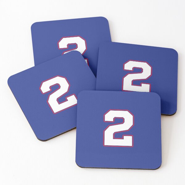 Item preview, Jersey Number 2 / Player Shirt Number Two (White with Red Outline) designed and sold by STUDIO-72.