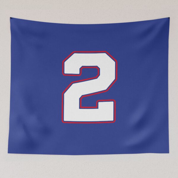Item preview, Jersey Number 2 / Player Shirt Number Two (White with Red Outline) designed and sold by STUDIO-72.