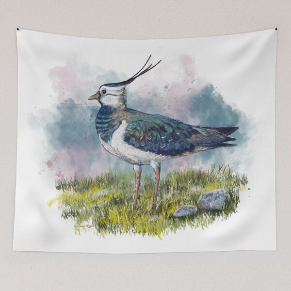 Item preview, “The Lustrous Lapwing” Peewit bird art designed and sold by Printfantasia .