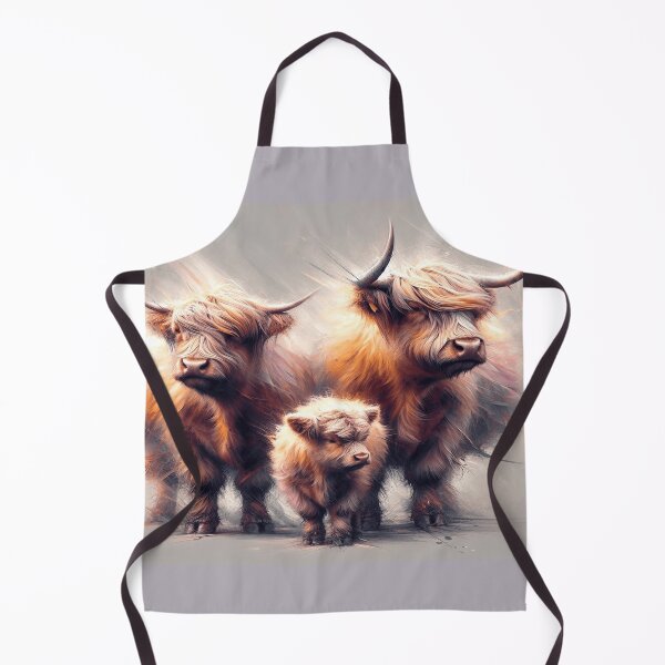 Item preview, Floofy Family Highland Cow Abstract Portrait designed and sold by didgiart.