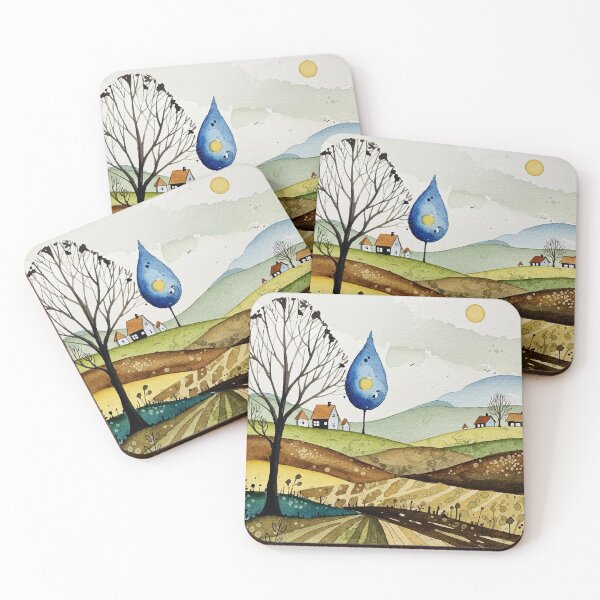 Item preview, landscape of hills with small houses designed and sold by Design4uStudio.