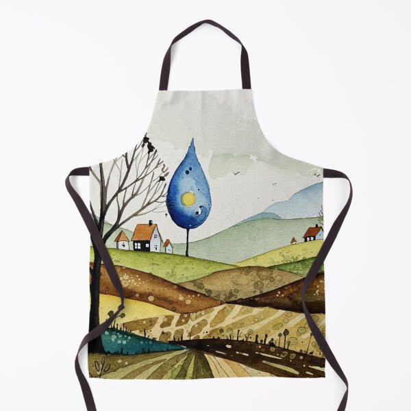 Item preview, landscape of hills with small houses designed and sold by Design4uStudio.
