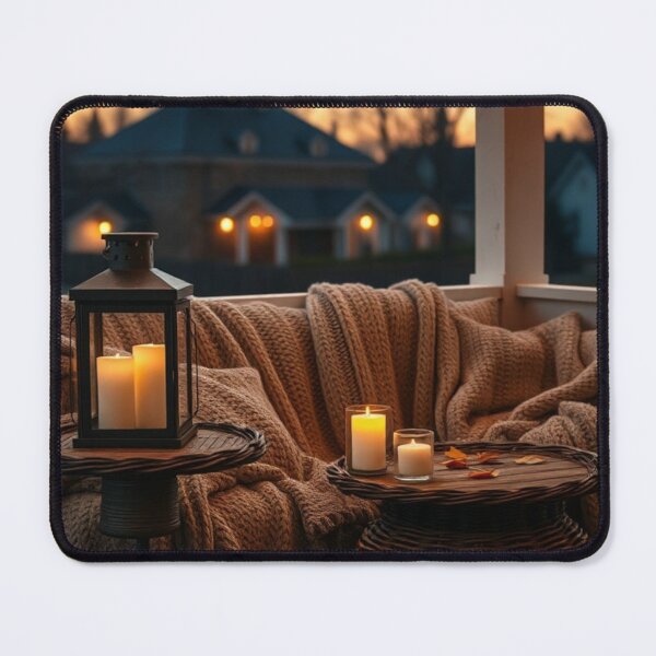 Item preview, Golden Hour Hygge | Knitted Throws, Glowing Candles, and Twinkling Porch Lights designed and sold by Jade Ado.