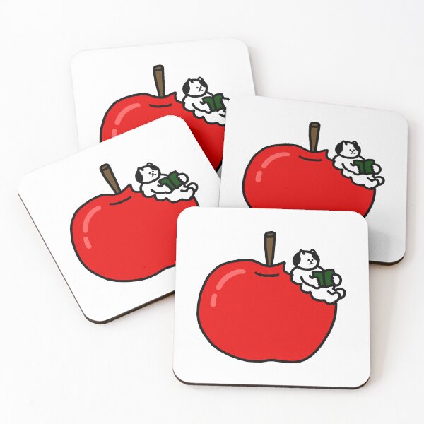 Item preview, a Cat reading a book on the apple designed and sold by superbaechoo.