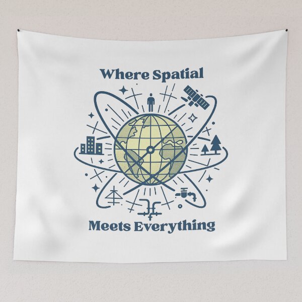 Item preview, Where Spatial Meets Everything – Retro GIS Globe Design designed and sold by MapHappens.
