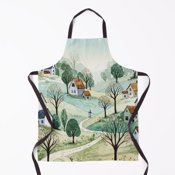 Item preview, landscape of hills with small houses designed and sold by Design4uStudio.
