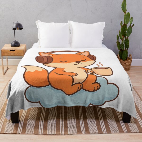 Item preview, cute cartoon fox with coffee designed and sold by Viktoriia Trubiichuk.