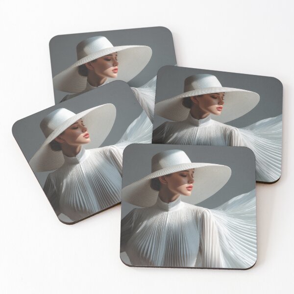 Item preview, Elegant woman in white attire posing designed and sold by anytka.