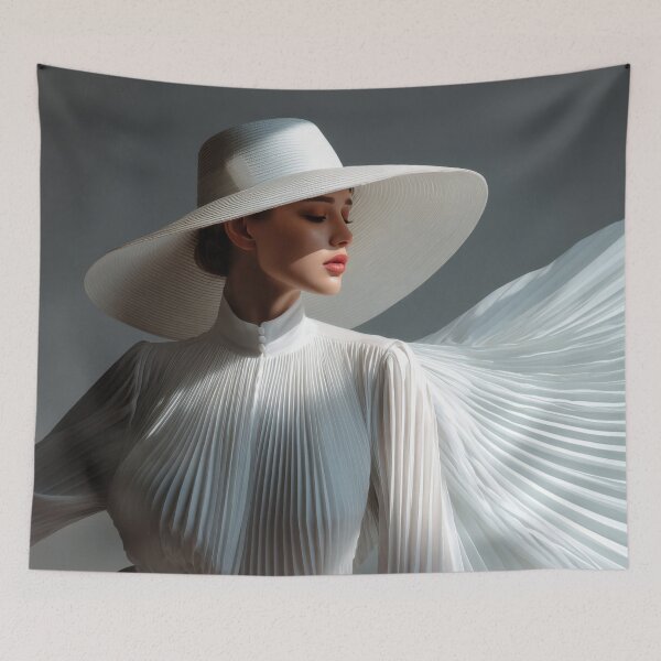 Item preview, Elegant woman in white attire posing designed and sold by anytka.