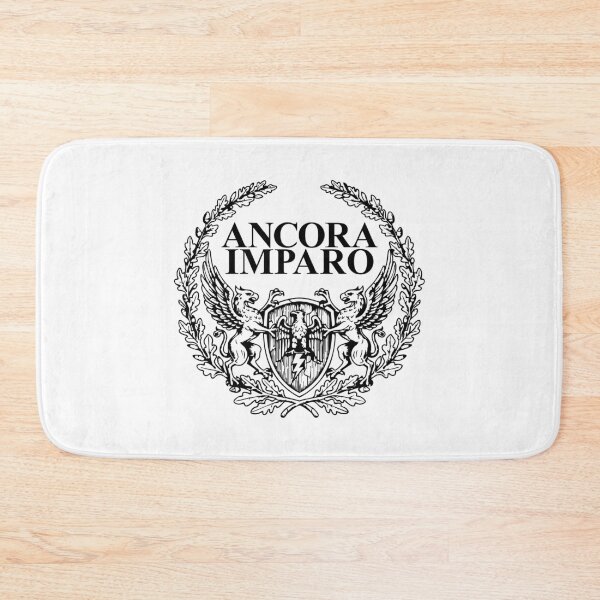 Item preview, Ancora Imparo - Black Heraldic Charge Figure Shield designed and sold by Josan Designs.