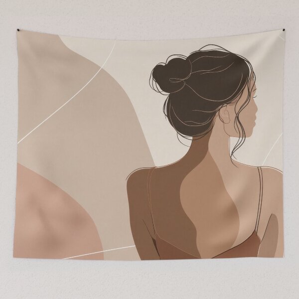 Item preview, Elegant woman with a bun hairstyle designed and sold by anytka.