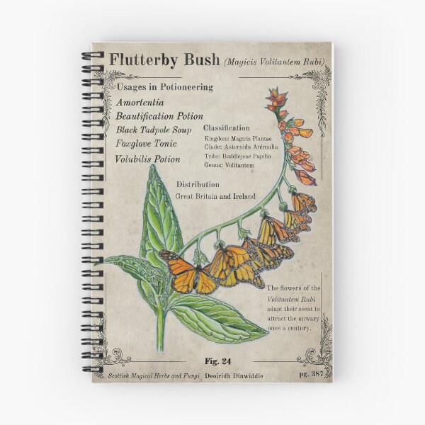 Item preview, Flutterby Bush Herbology Botanical designed and sold by DrawBotanical.