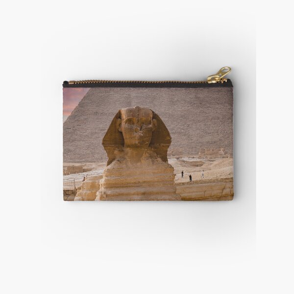 Item preview, Egypt photography, Great Sphinx and Cheops Pyramid at sunset, mystical desert scene designed and sold by Mauswohn.