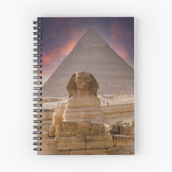 Item preview, Egypt photography, Great Sphinx and Cheops Pyramid at sunset, mystical desert scene designed and sold by Mauswohn.