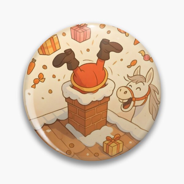 Item preview, Funny Saint Nicholas Stuck in Chimney designed and sold by AI-Only Creations.