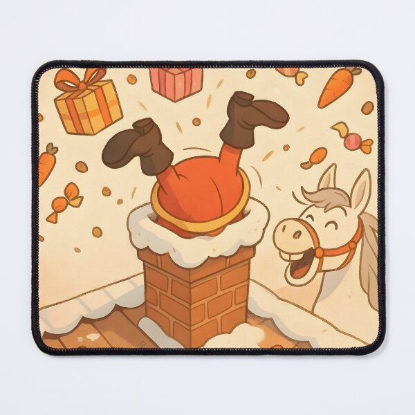 Item preview, Funny Saint Nicholas Stuck in Chimney designed and sold by AI-Only Creations.