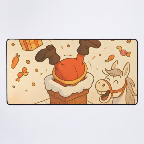 Item preview, Funny Saint Nicholas Stuck in Chimney designed and sold by AI-Only Creations.