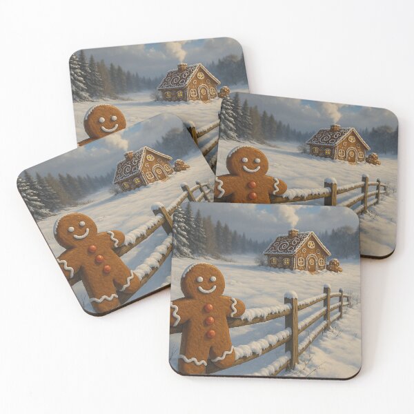 Item preview, Gingerbread man in winter, fairytale gingerbread house in the snow, Christmas winter motif designed and sold by Mauswohn.