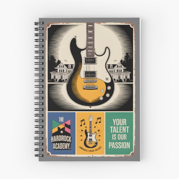 Artikelvorschau, Die Hardrock Academy – Retro-Metallplatte mit Gitarre entworfen und verkauft von Museum Of Non-Existing Art.